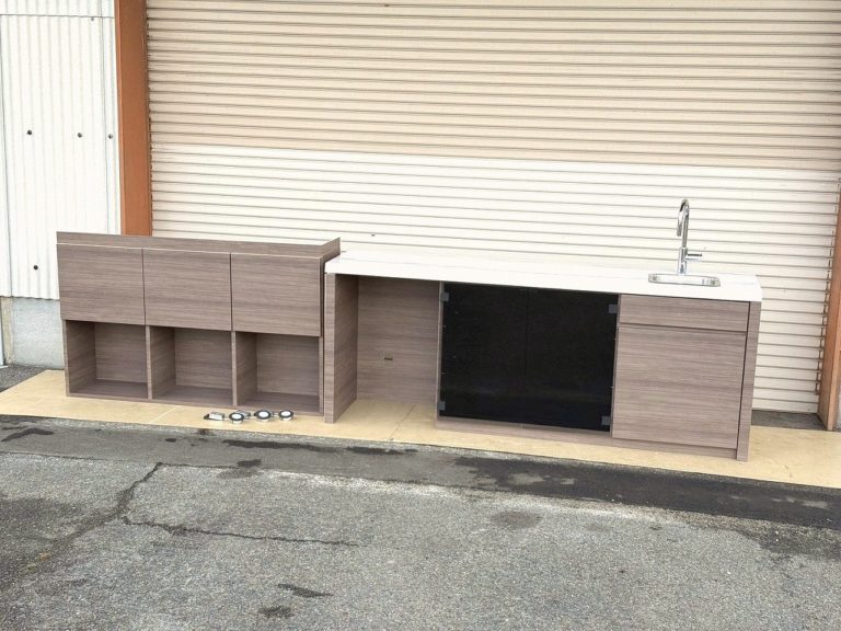 パーティーシンク付 パントリー台 吊戸棚セット